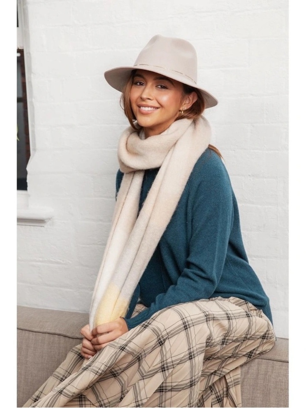 Morgan & Taylor Taelyn Fedora Hat Women Australian Wool Cream Size OS